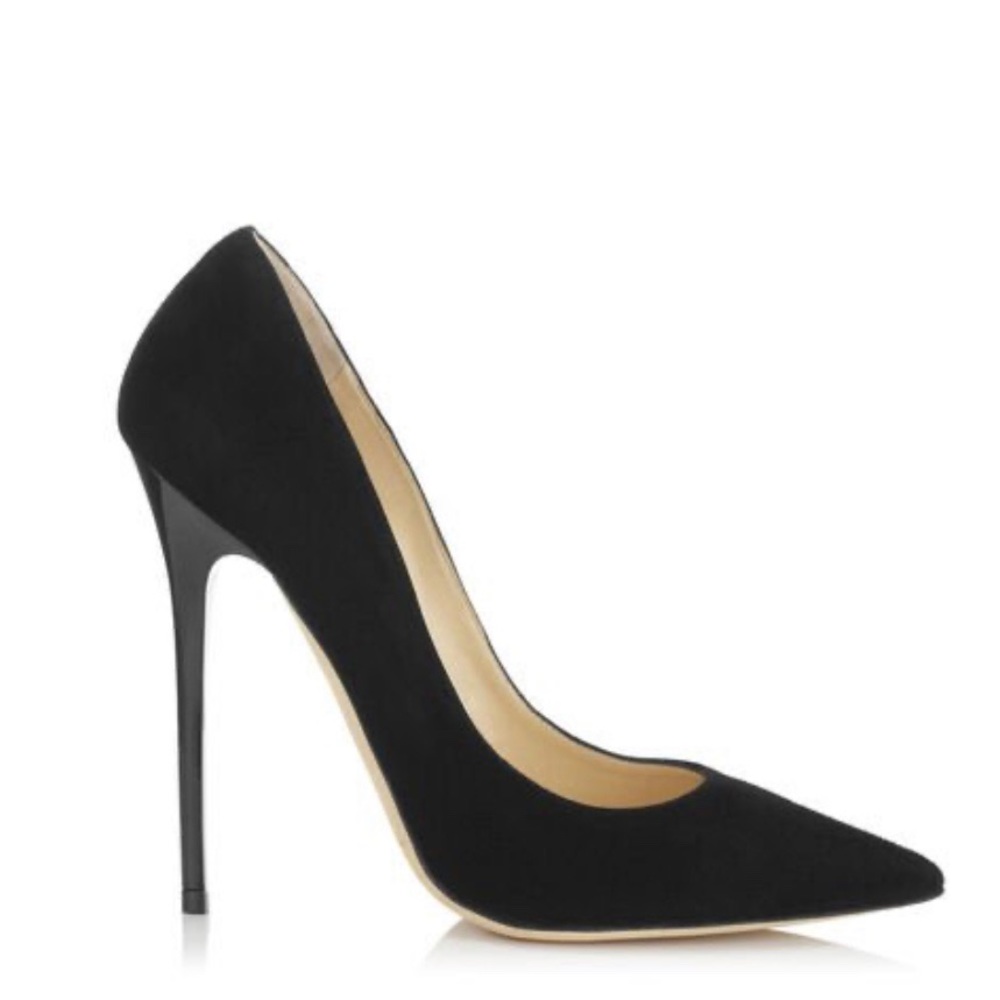 Jimmy Choo Anouk 120mm Black Suede Pump